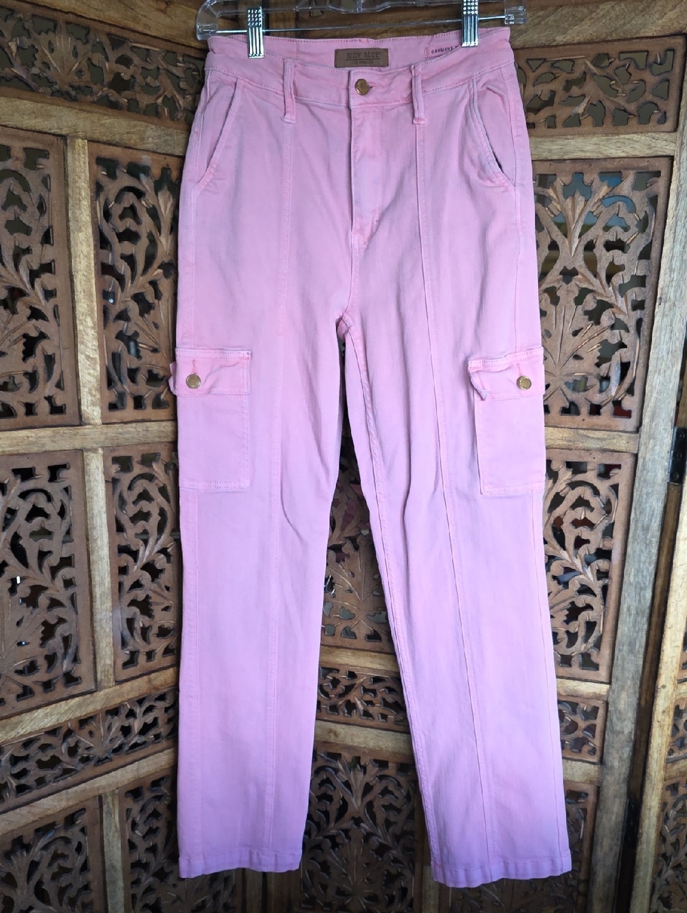Judy Blue Pastel Pink High-Rise Cargo Pants